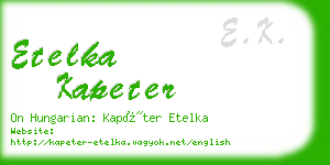 etelka kapeter business card